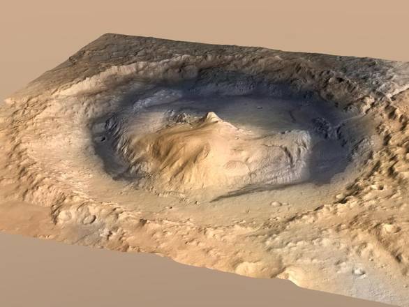 Il cratere Gale, su Marte (fonte: NASA/JPL-Caltech/ESA/DLR/FU Berlin/MSSS)