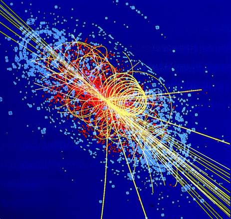 Simulazione di collisioni nelle quali viene prodotto il bosone di Higgs (fonte: CERN)