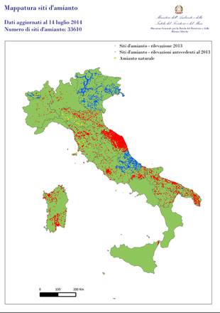 In Italia 33.600 siti di amianto, 832 bonificati