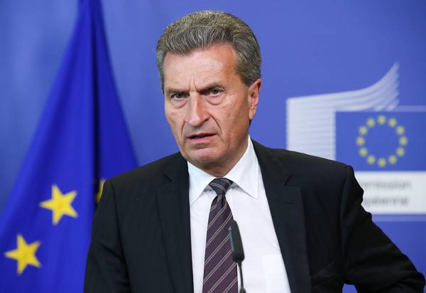 Il commissario per l'Agenda digitale Günther Oettinger