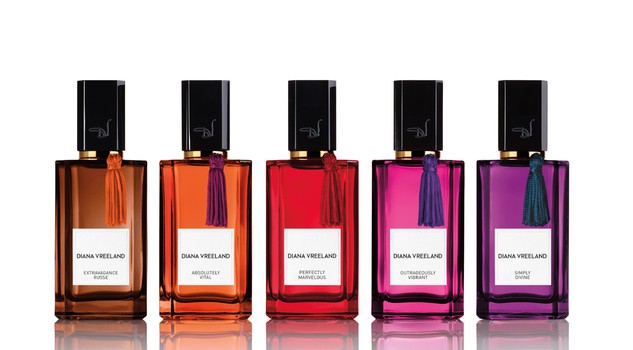 Diana Vreeland Parfums:  Extravagance Russe, Absolute Vital, Perfectly Marvelous, Outrageously Divine e Simply Divine.