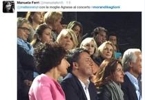 Renzi con la moglie al concerto di Morandi e Baglioni (ANSA)