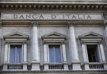 Veduta esterna della sede della Banca d'Italia, Palazzo Koch, a Roma in una foto d'archivio 