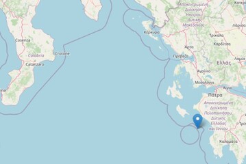 L'epicentro della scossa registrata al largo della Grecia (fonte: Ingv)