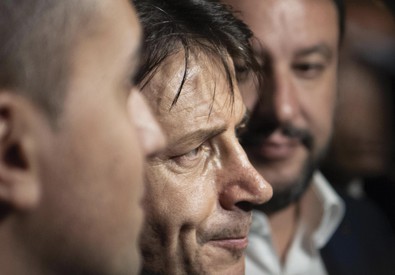 Nella foto di archivio i ministri Di Maio e Salvini e il premier Conte (ANSA)