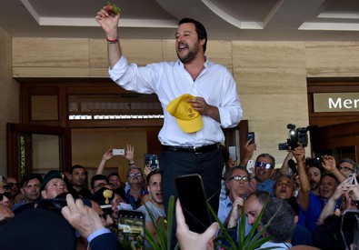 Matteo Salvini a Catania il 3 giugno (ANSA)