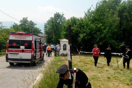 Il luogo del grave incidente durante il Rally Citta' di Torino a Coassolo © ANSA