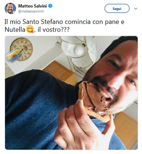 Salvini posta la sua colazione sui social Â© ANSA