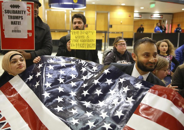 Proteste contro Trump a Seattle (ANSA)