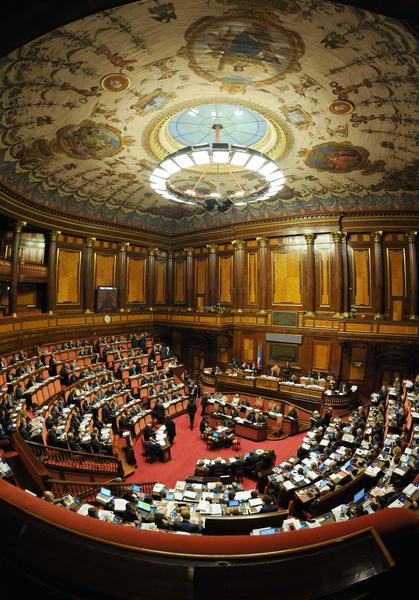 Una Veduta Dell'Aula Del Senato Della Repubblica Italiana - Primopiano ...