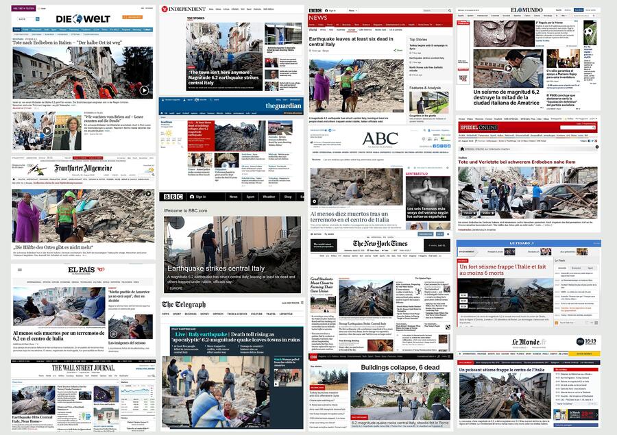 Il terremoto sulle prime pagine della stampa internazionale © 