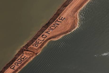 Protest against construction of the hydroelectric Belo Monte project