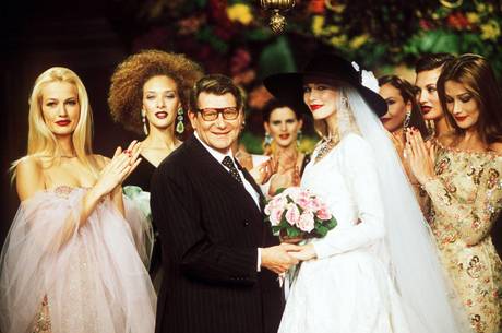 Yves Saint Laurent, Karen Mulder and Claudia Schiffer