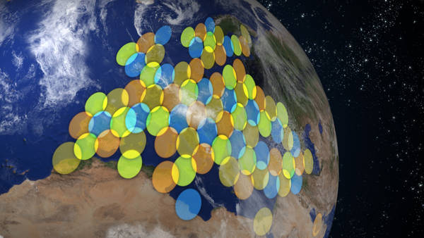 La copertura del satellite Ka-Sat su Europa, Nord-Africa e Medio Oriente (fonte: Eutelsat)