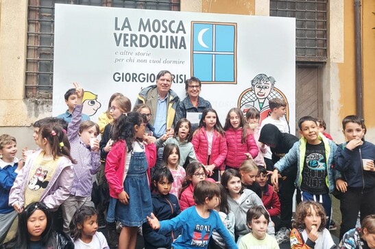 Giorgio Parisi e Serena Dandini nella scuola 'Trento e Trieste' di Roma (fonte: Mariella Di Donna)