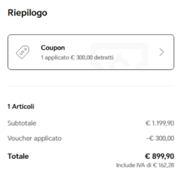 sconto applicato a carrello