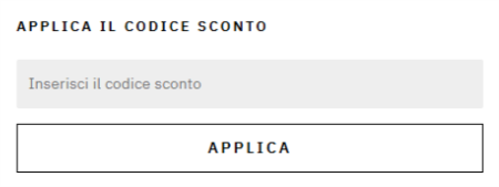 dove inserire il codice sconto please