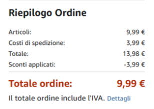 totale aggiornato su amazon