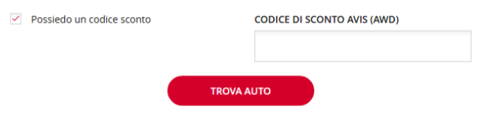 dove inserire il codice sconto avis