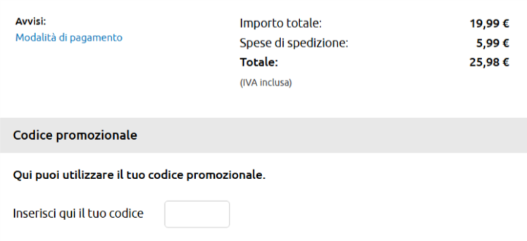 dove inserire il codice sconto bonpix