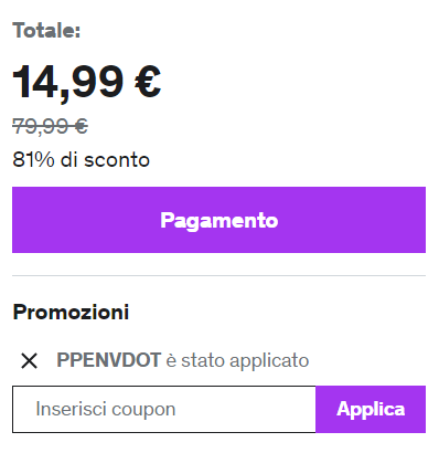 dove inserire coupon udemy