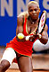Rovescio di Serena Williams durante Open Roma 2002