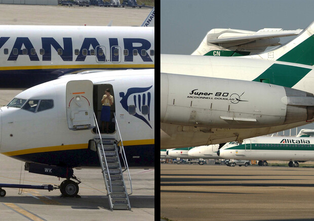 Aerei Ryanair e Alitalia © ANSA 