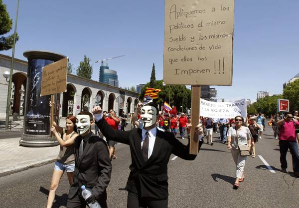 Manifestazione di disoccupati spagnoli