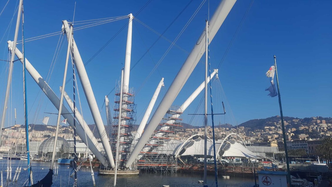 Al via i lavori di restauro del Bigo al Porto Antico di Genova