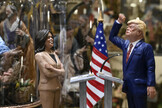 Su presepe a Napoli l'ultimo faccia a faccia Harris-Trump