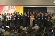 Elettori di 'Junts per Catalunya' festeggiano