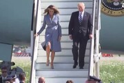 Trump in Belgio, Melania sbarca in grigio