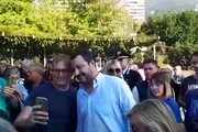 Salvini a Trento tra applausi e selfie