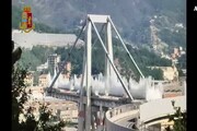 Ponte Morandi, l'esplosione in un video della Polizia