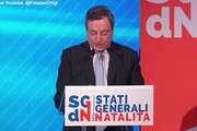 Stati generali, Draghi: 'L'assegno unico e' una misura epocale, il prossimo anno sara' esteso a tutti'