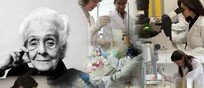 Il Nobel Rita Levi Montalcini e ricercatori dell'Ebri (fonte: Fondazione EBRI)