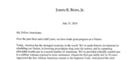 La lettera di Biden postata su X