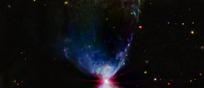 Fuochi d’artificio cosmici emessi da una stella in formazione a 460 anni luce dalla Terra (fonte: NASA, ESA, CSA, STScI)