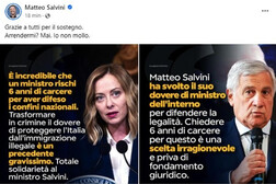 ++ Salvini, grazie a tutti per il sostegno, io non mollo mai ++