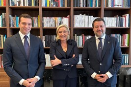 Colloquio tra Matteo Salvini, Marine Le Pen e Jordan Bardella