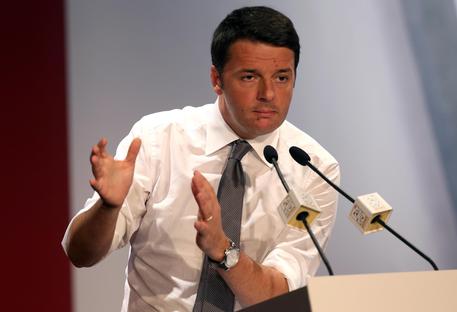 Il presidente del Consiglio Matteo Renzi all'Anci © ANSA