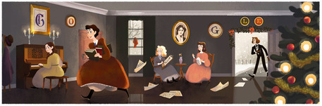 Louisa May Alcott, il doodle di Google per il 184o anniversario della nascita © Ansa