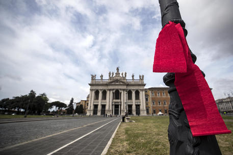 Veduta di Piazza  San Giovanni vuota nel giorno della Festa del Lavoro ANSA/Angelo Carconi © ANSA