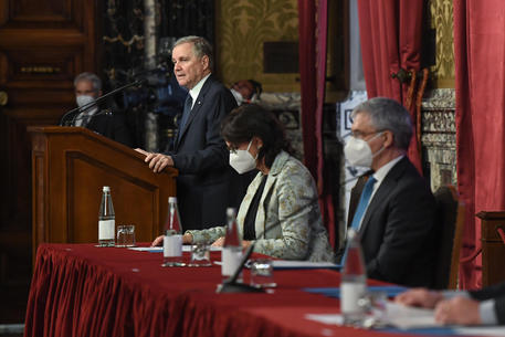 Un momento della relazione del governatore della Banca d'Italia, Ignazio Visco, a Palazzo Koch © ANSA