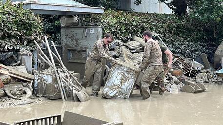 Maltempo in Emilia Romagna; gli interventi dell'Esercito © ANSA