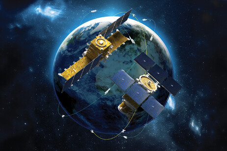 Rappresentazione artistica dei satelliti Iride (fonte; Thales Alenia Space)