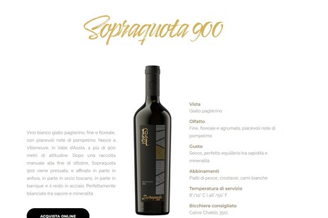 Vini, Sopraquota 900 di Rosset