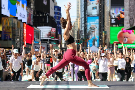 Yoga in Times Square to celebrate the Summer Solstice