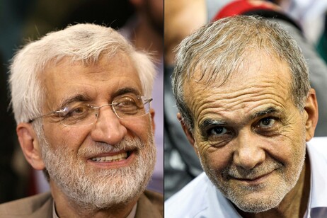 Il fondamentalista Saeed Jalili a sinistra e Massoud Pezeshkian