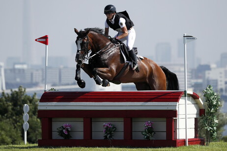 Julia Krajewski of Germany competes in the Eventing Cross Country Team and Individual event